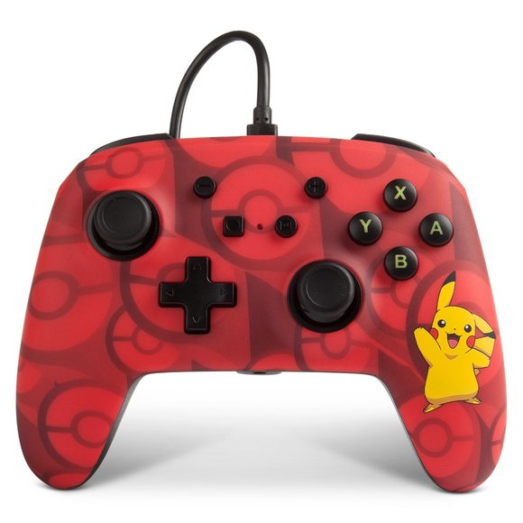 Nintendo Switch Controller Wired Pokemon Pikachu Red Enhanced 10ftUSB New Sealed - Picture 8 of 10